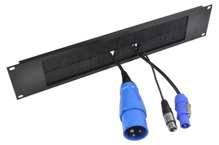 Brush Cable Entry Plate/Panel 2U 19 Rack Fitting For Data Audio & Power